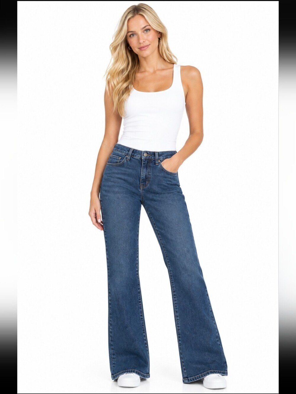 Classic Lee Women Dark Blue Flare Fit  Jeans (Sz: 8med)